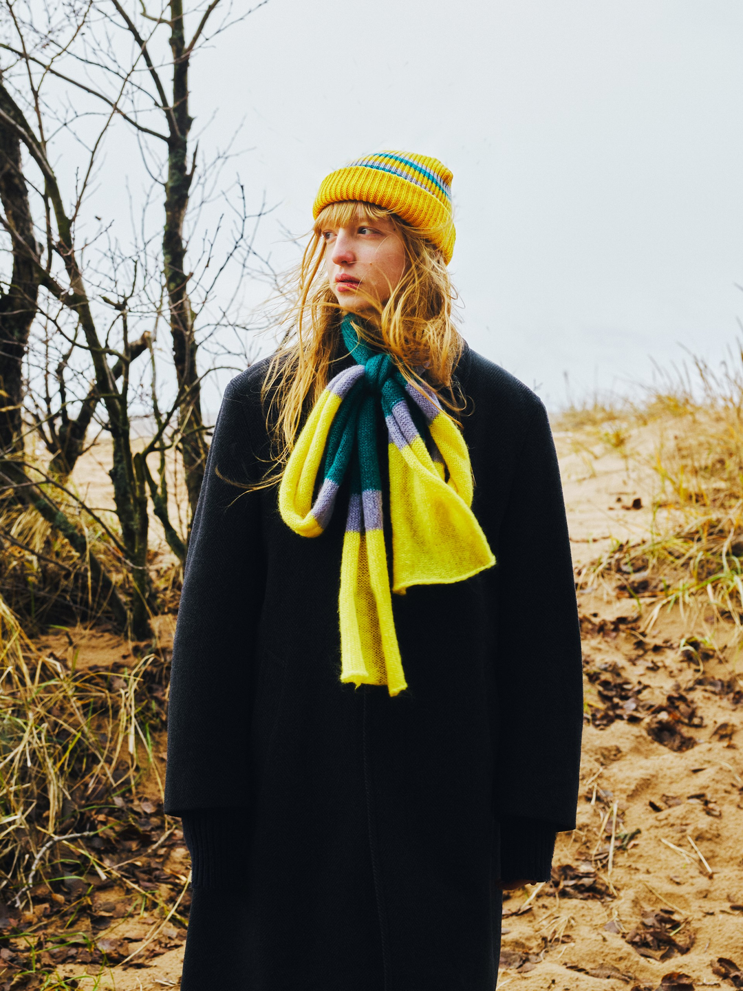 Шарф Snake kid mohair Yellow and Green