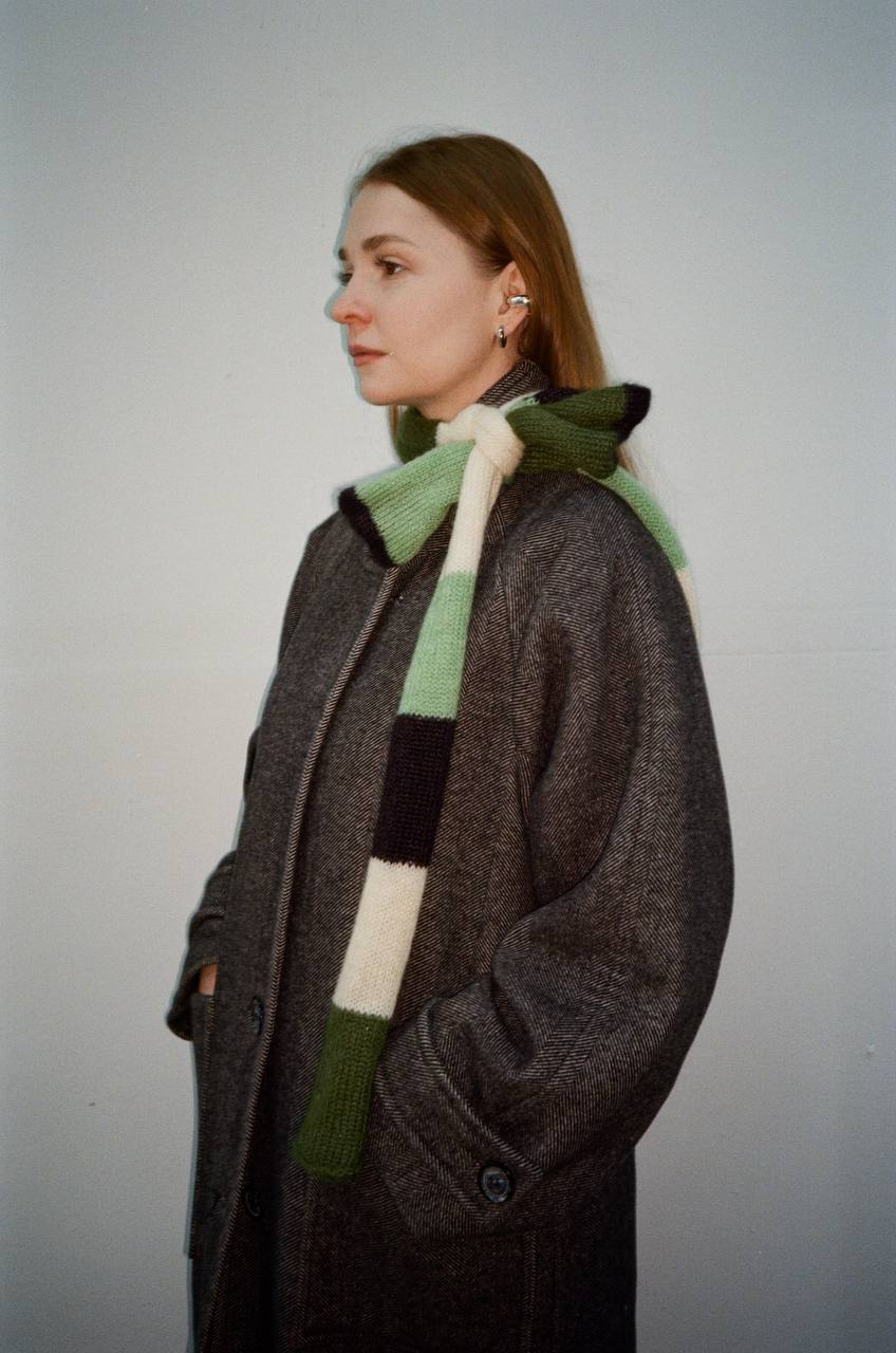 Шарф Snake kid mohair green and black