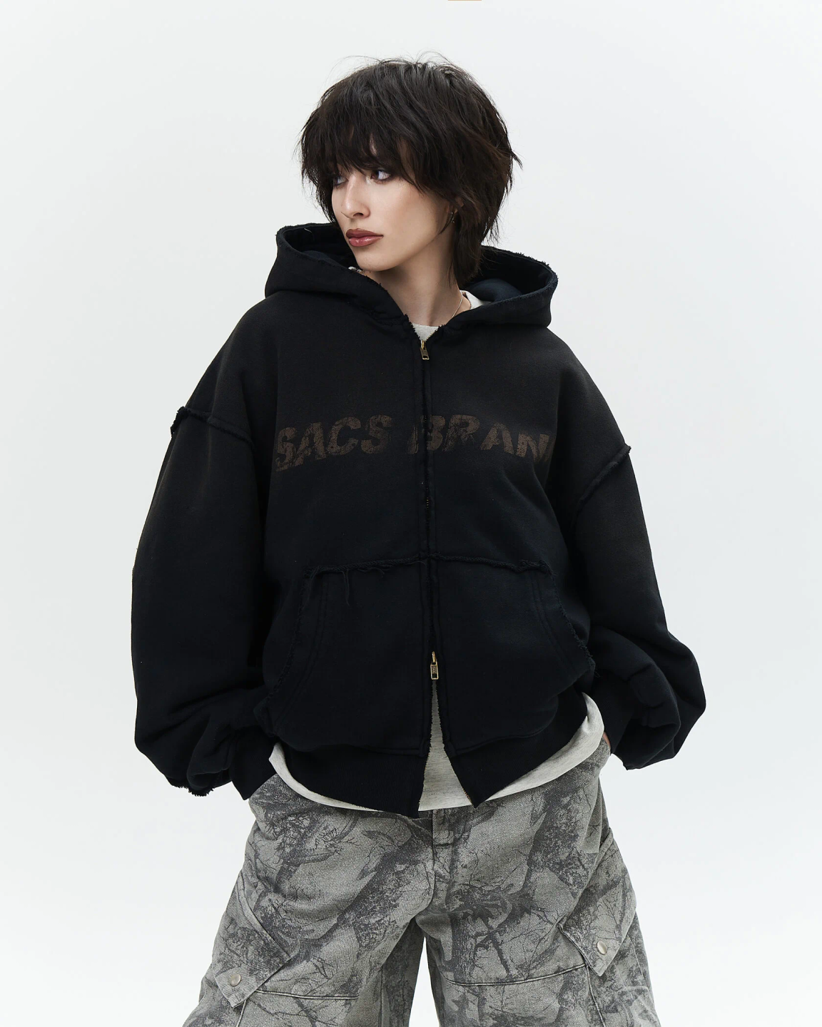 distressed zip «rusty»