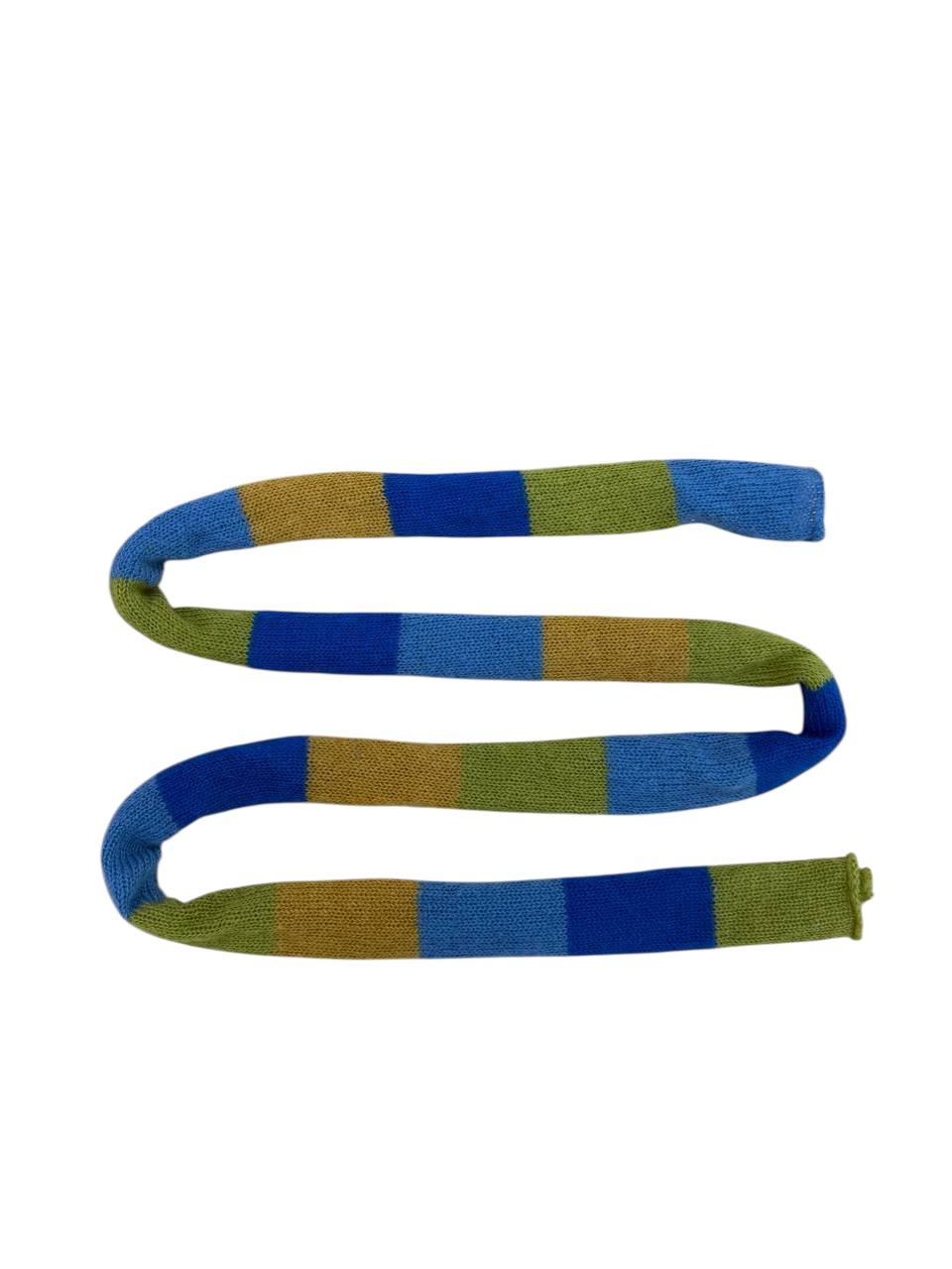 Шарф Snake kid mohair blue, grass and mustard