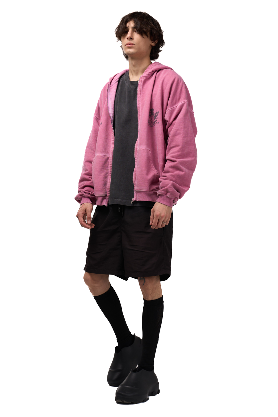 Худи на молнии GARMENT DYED