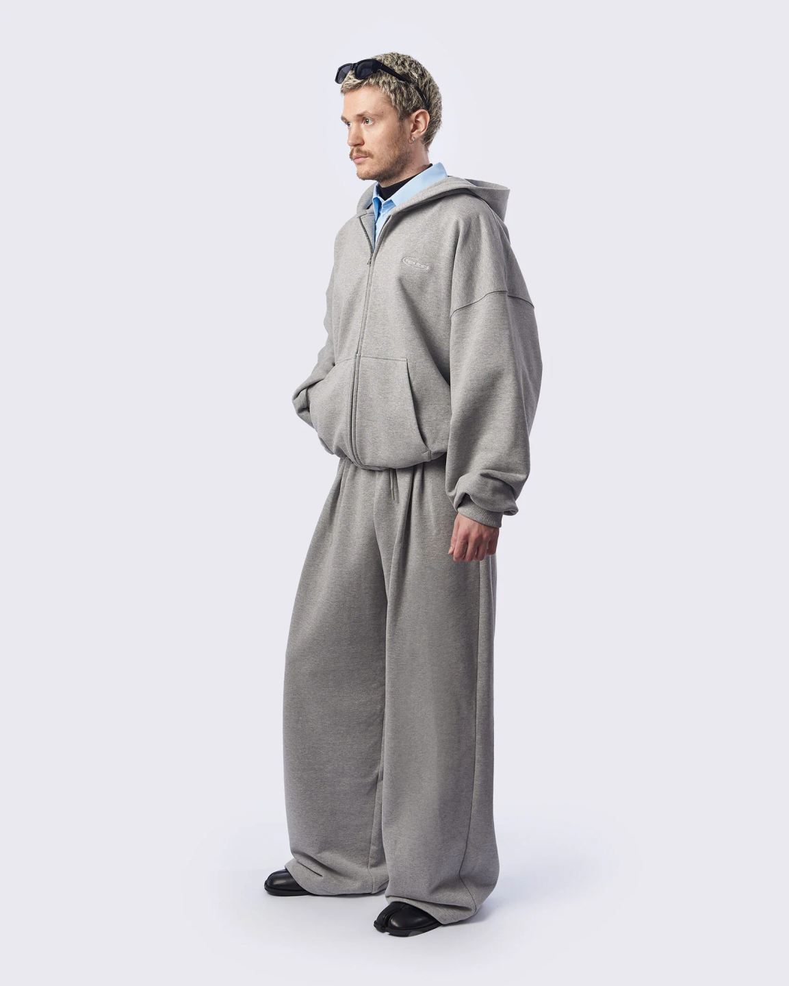boxy zip hoodie «warm melange»