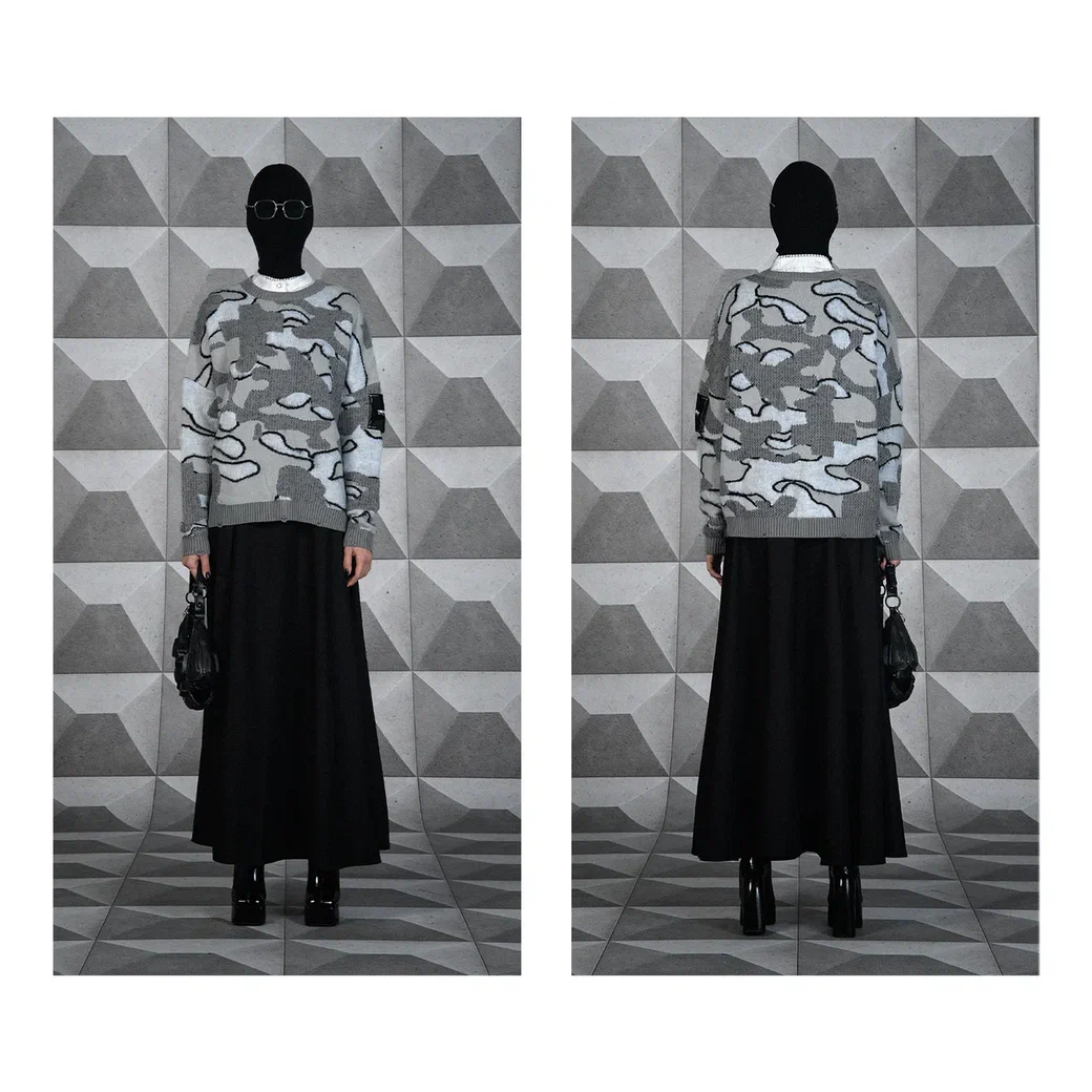 «Optical Camo» Mohair Sweater