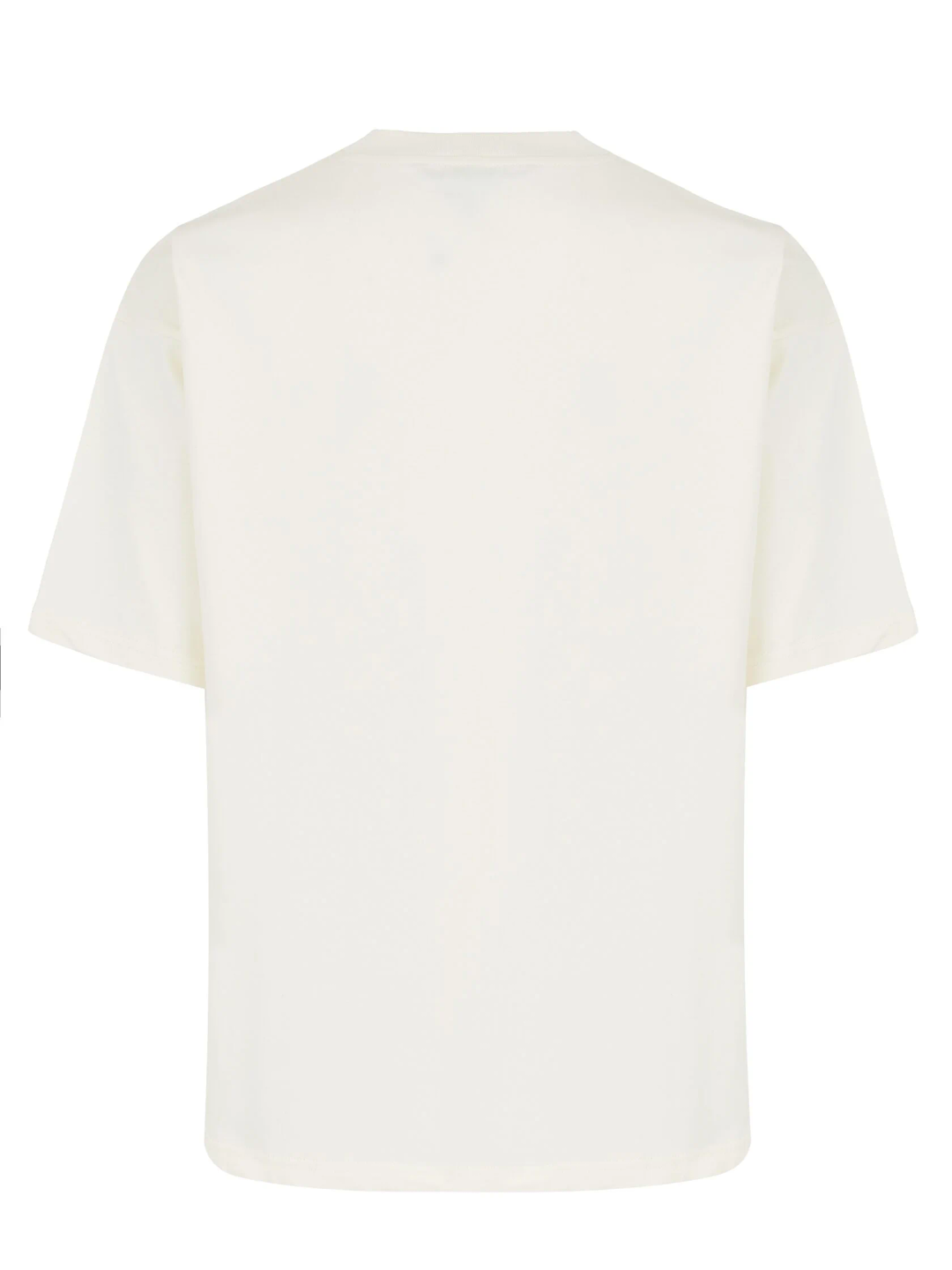 Футболка oversize молочная с завышенным воротом