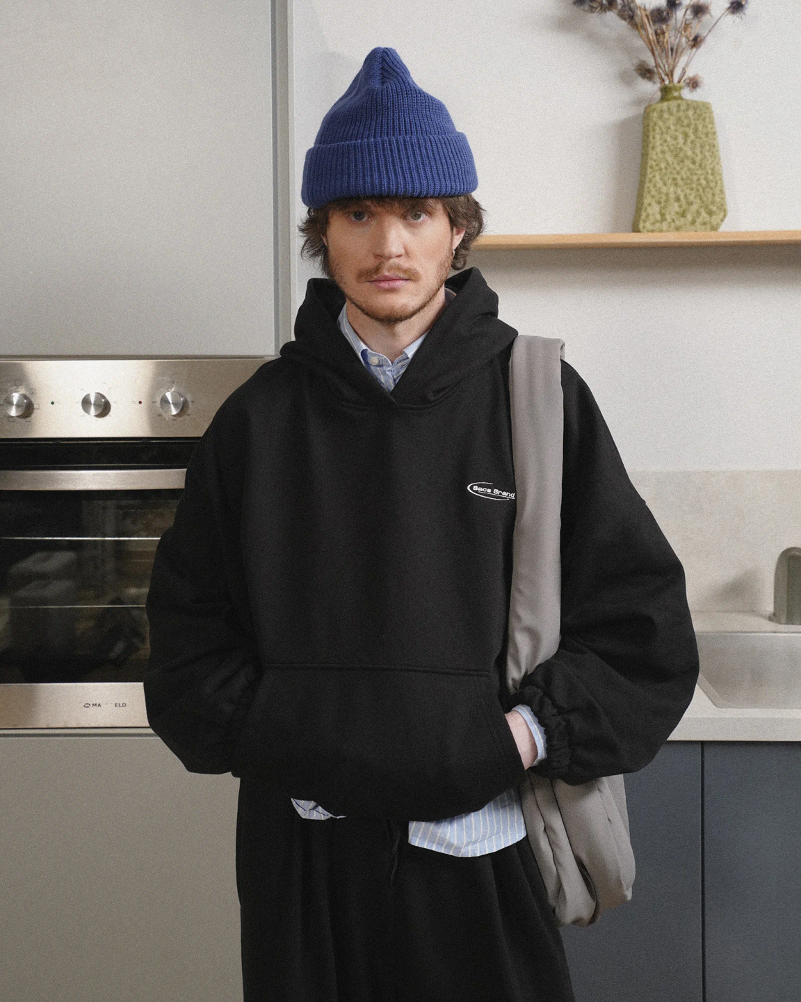boxy hoodie «deep black»