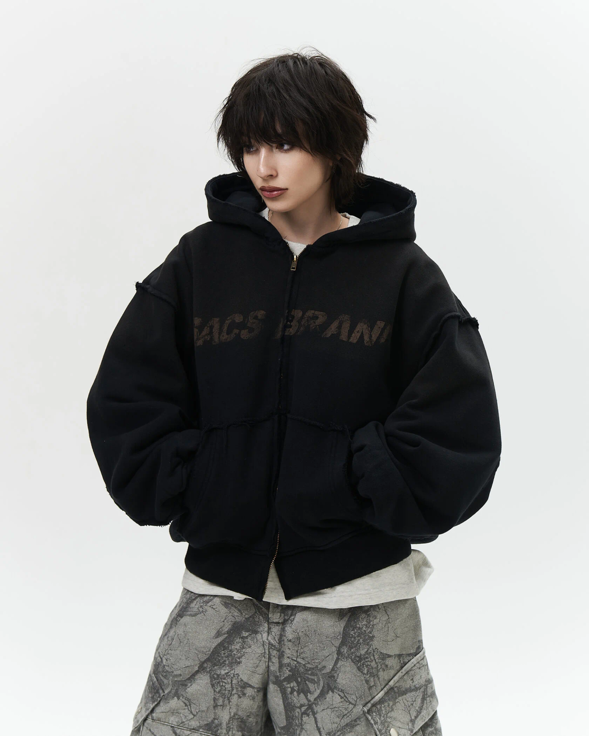 distressed zip «rusty»