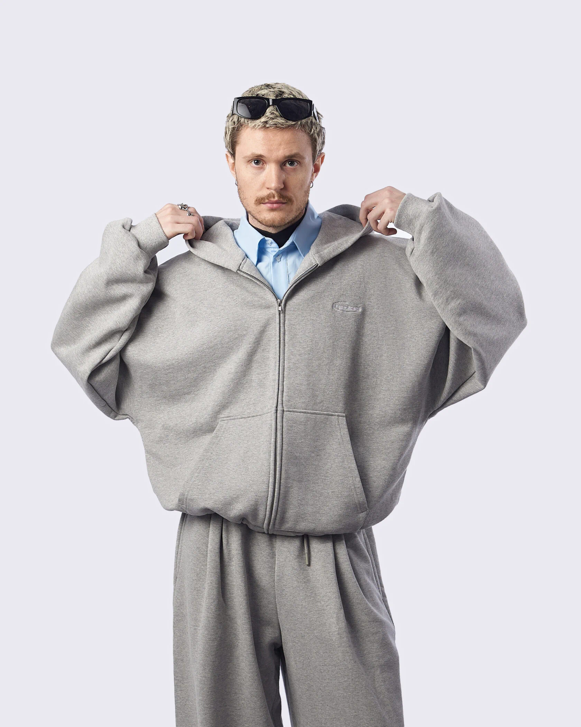boxy zip hoodie «warm melange»