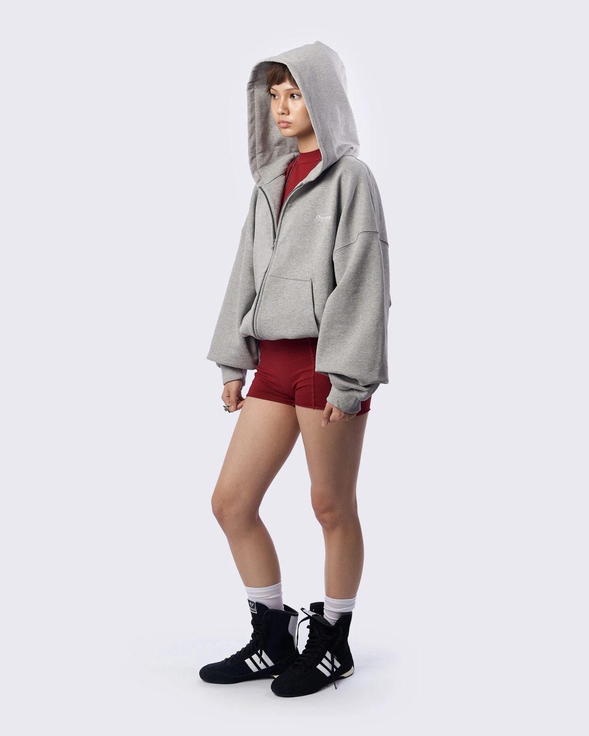 boxy zip hoodie «warm melange»