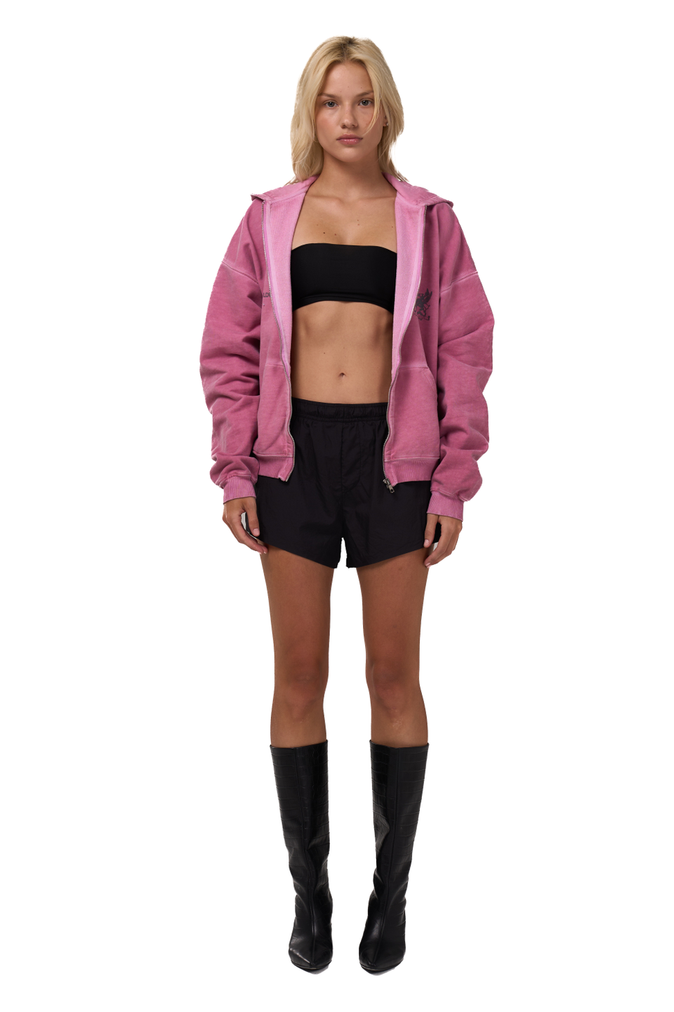 Худи на молнии GARMENT DYED
