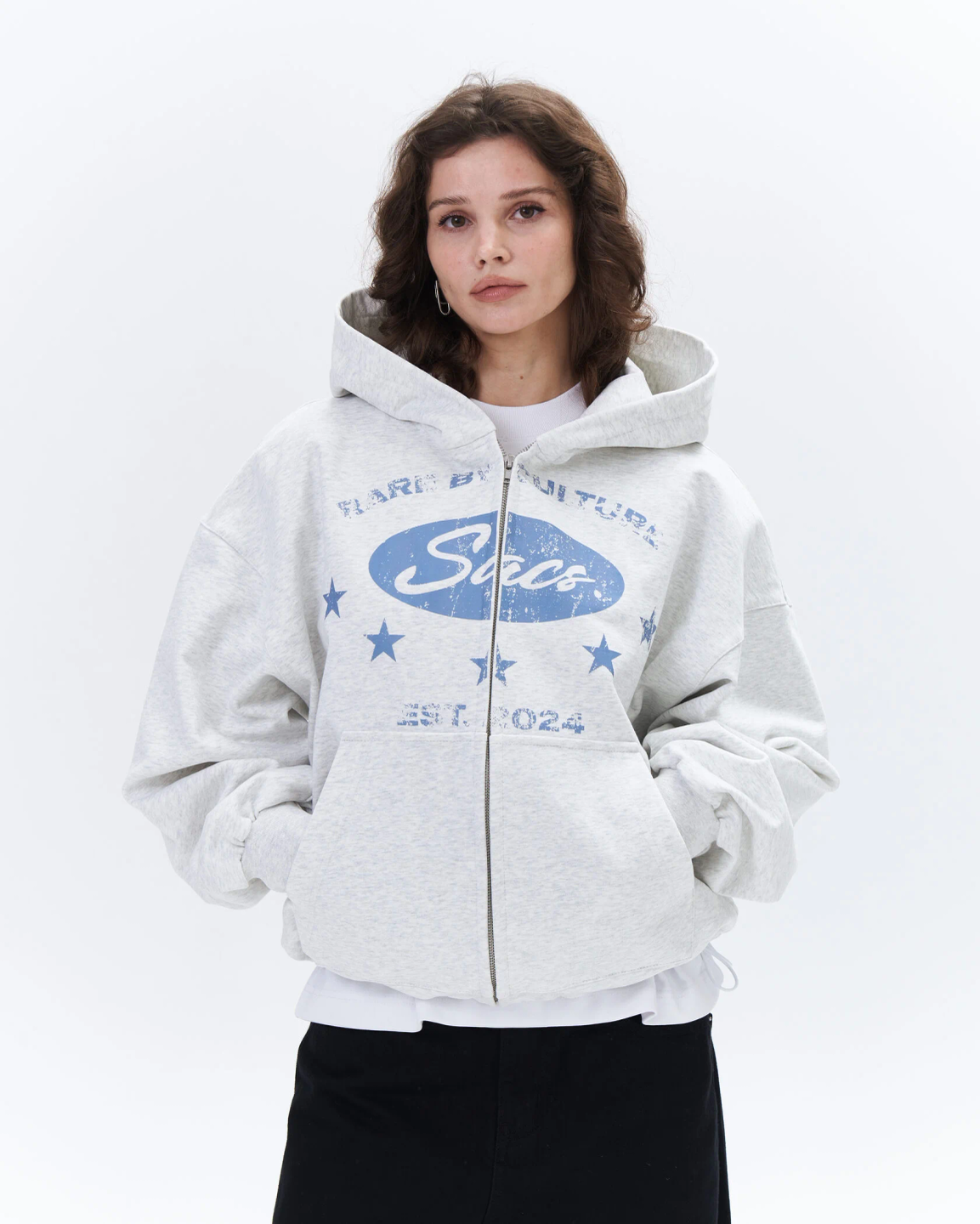 boxy zip hoodie «rare by culture 02»