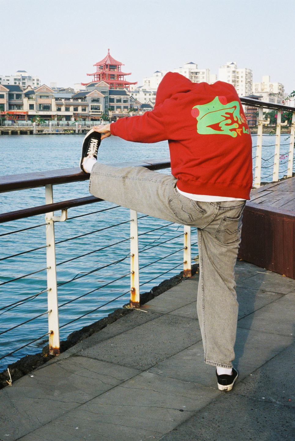 FROGGO HOODIE red/WASH