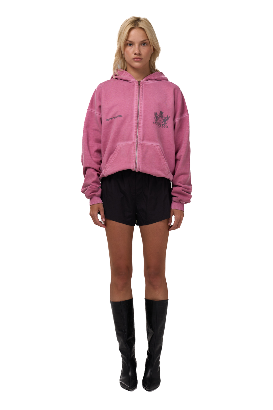 Худи на молнии GARMENT DYED