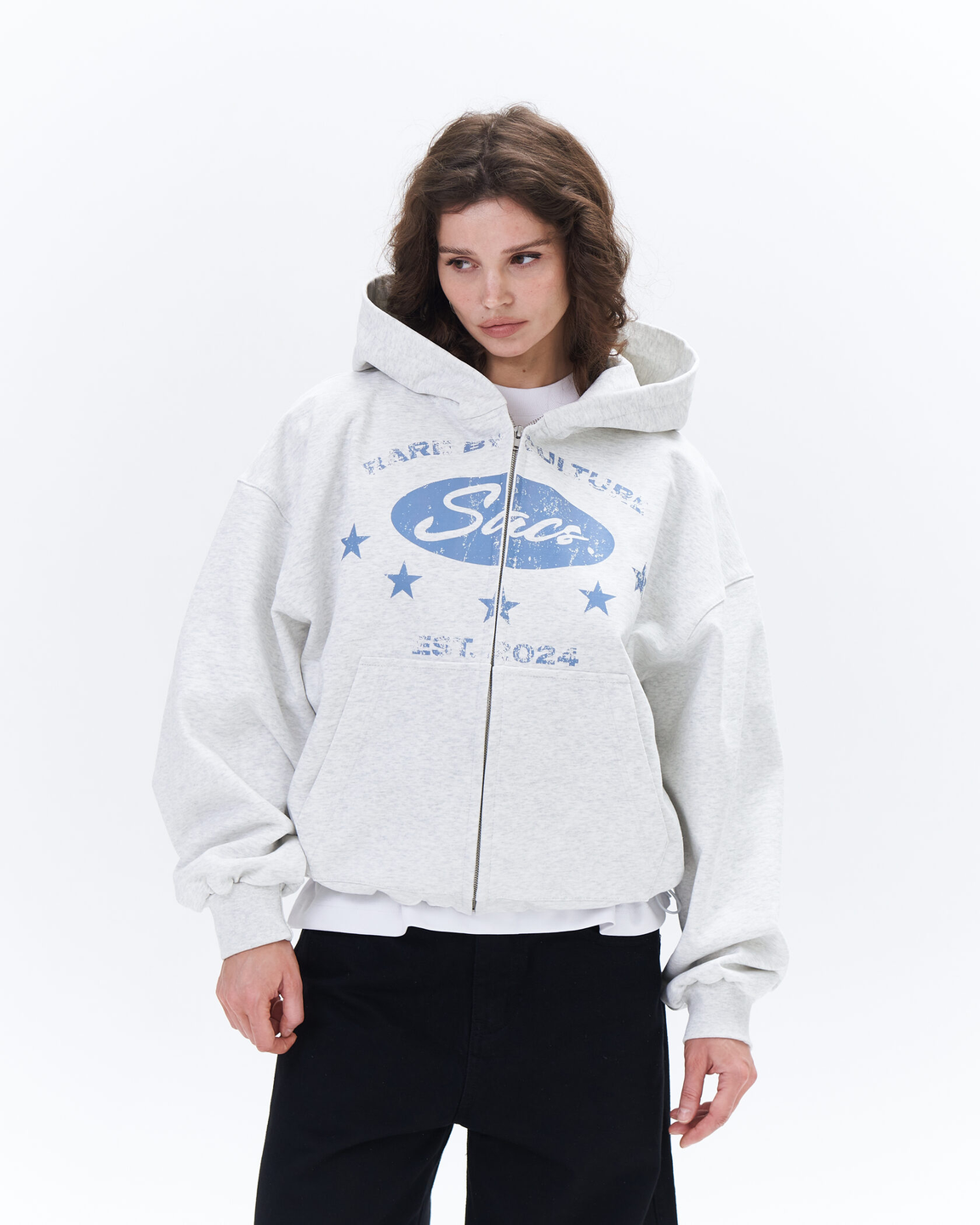 boxy zip hoodie «rare by culture 02»